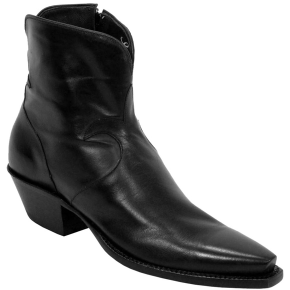 Lucchese Shoes - Lucchese Classics Handcrafted Ankle Zip Cowboy Boot, Black - NIB